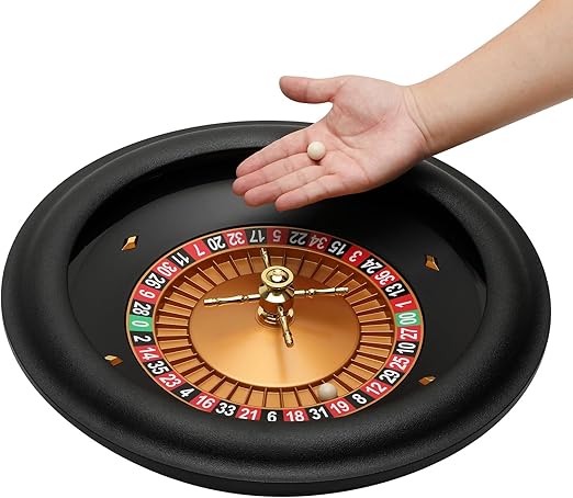 Luxurious Roulette Wheel, 18 inches ABS Casino Grade Roulette Game Set with 2 Balls Pills,Roulette wheel can be very quiet and smooth rotation, perfect for night family games and professional use