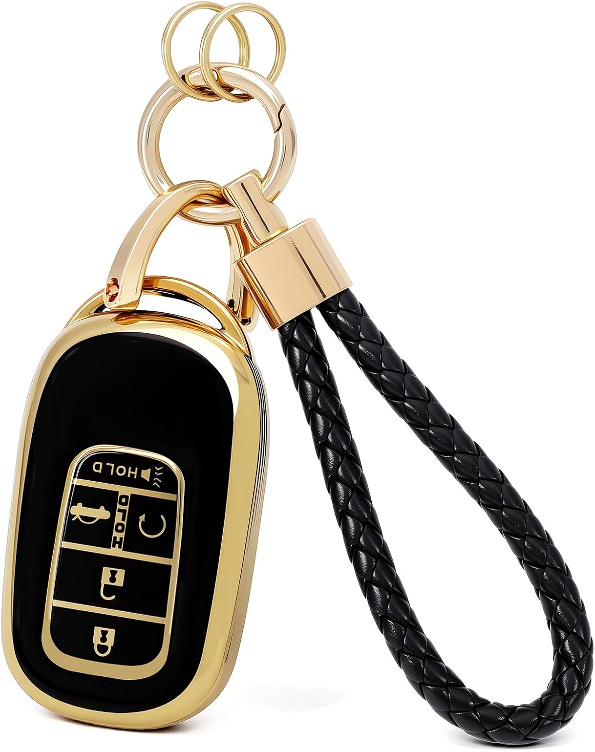 PIFOOG Black Key Fob Cover Fit for Honda Accord Civic CR-V Pilot HR-V