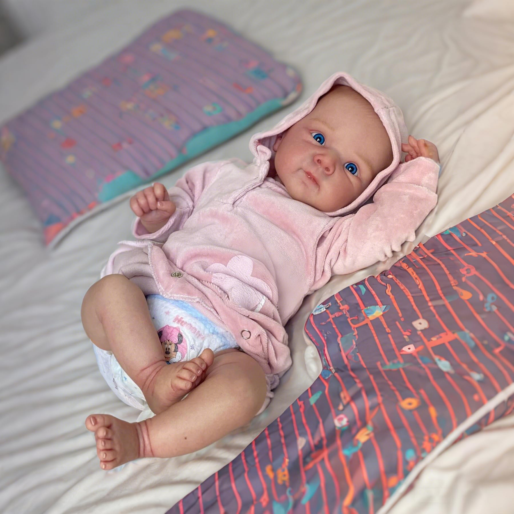 iCradle Realistic Reborn Baby Doll 18 Inch 48cm, Newborn Doll with Pink Clothes, Safe Play Toy for Kids Ages 3+ - Image 2