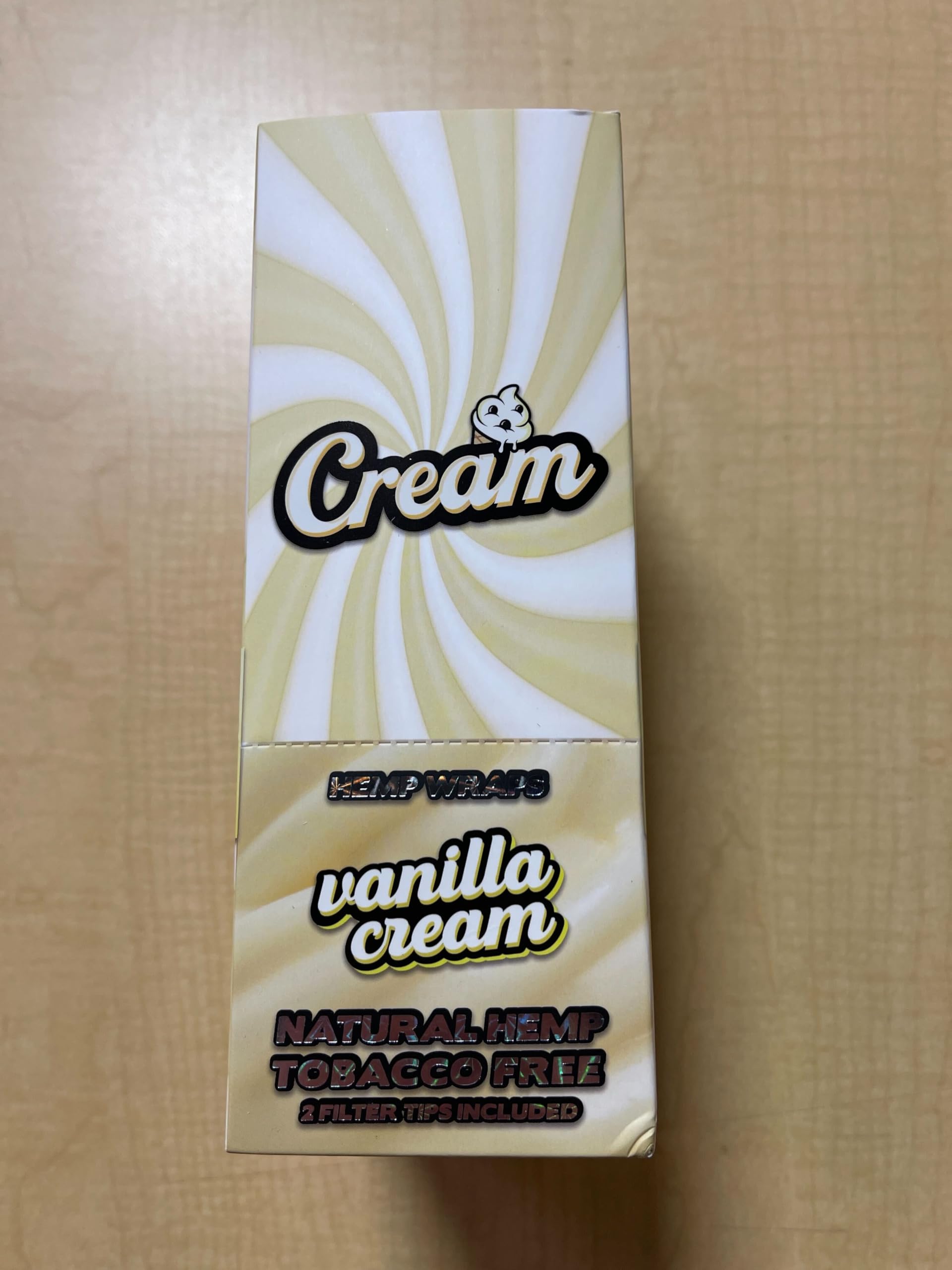 Amazon.com: Cream Wraps - Vanilla Cream Flavor (2-Pack with Filters) - 25  Packs per Display Box (50 Wraps Total) - Natural Flavorings, Vegan, Non-GMO 