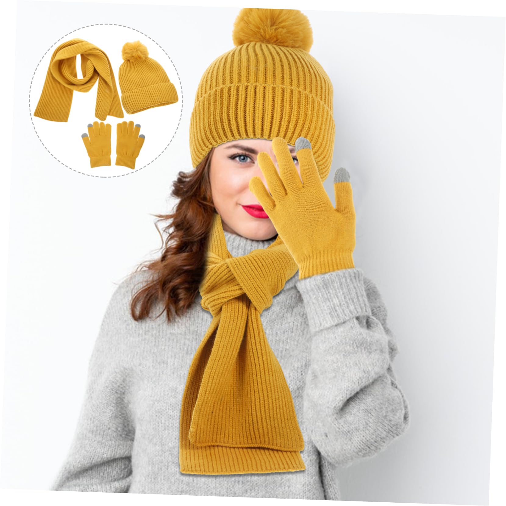 VALICLUD set sciarpa cappello krama sciarpa scarf fashion glovee gloves hat guanti caldi per esterno berretto guanti caldi per ragazze Cappello invernale guanti caldi invernali filato