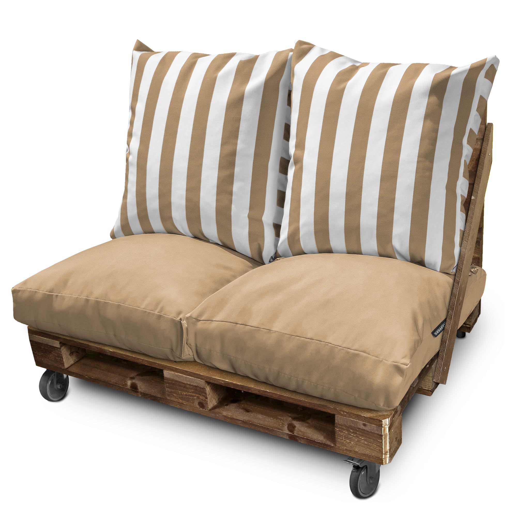 Happers Coussin de Sol Toldotex Anti-Taches Polyvalent pour extérieur, Banc, canapé palettes, Chill Out - uni Beige 60 x 80