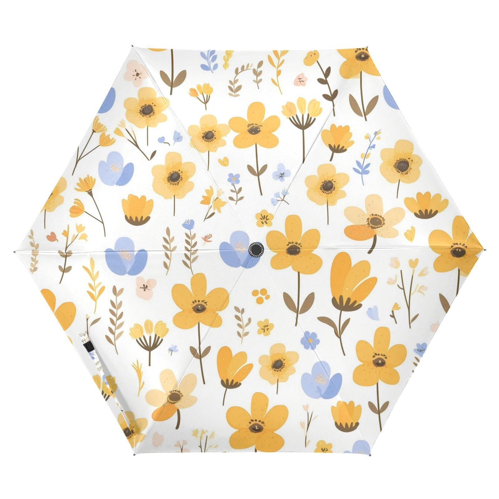 EtherSpher Yellow Little Fresh Flower Bloom compact umbrella 39 Inch Wind Resistant auto open close Golf Umbrella for water,sun & rain resistant Outdoor Defence Accessories paraguas para