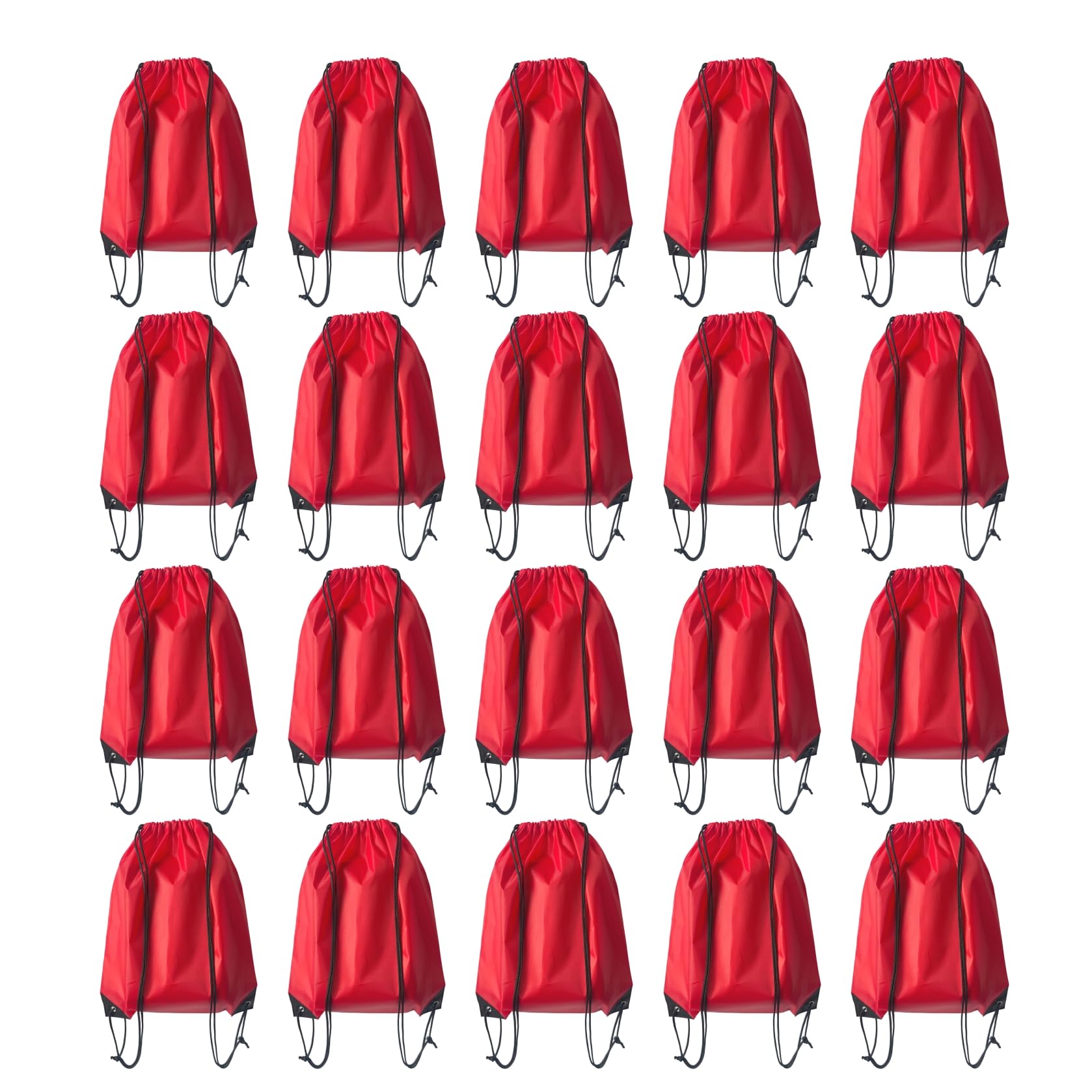 Drawstring Backpack Bulk 20 Pcs Draw String Backpack Bags DIY Gym Sports Traveling Yoga Cinch Bag Sackpack Drawstring (Red)