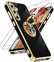 Vista 29 de LeYi para Funda de Teléfono Samsung Galaxy A13-5G: Protector de Pantalla de Vidrio Templado, Soporte Magnético Giratório de Anillo 360°, Borde Negro