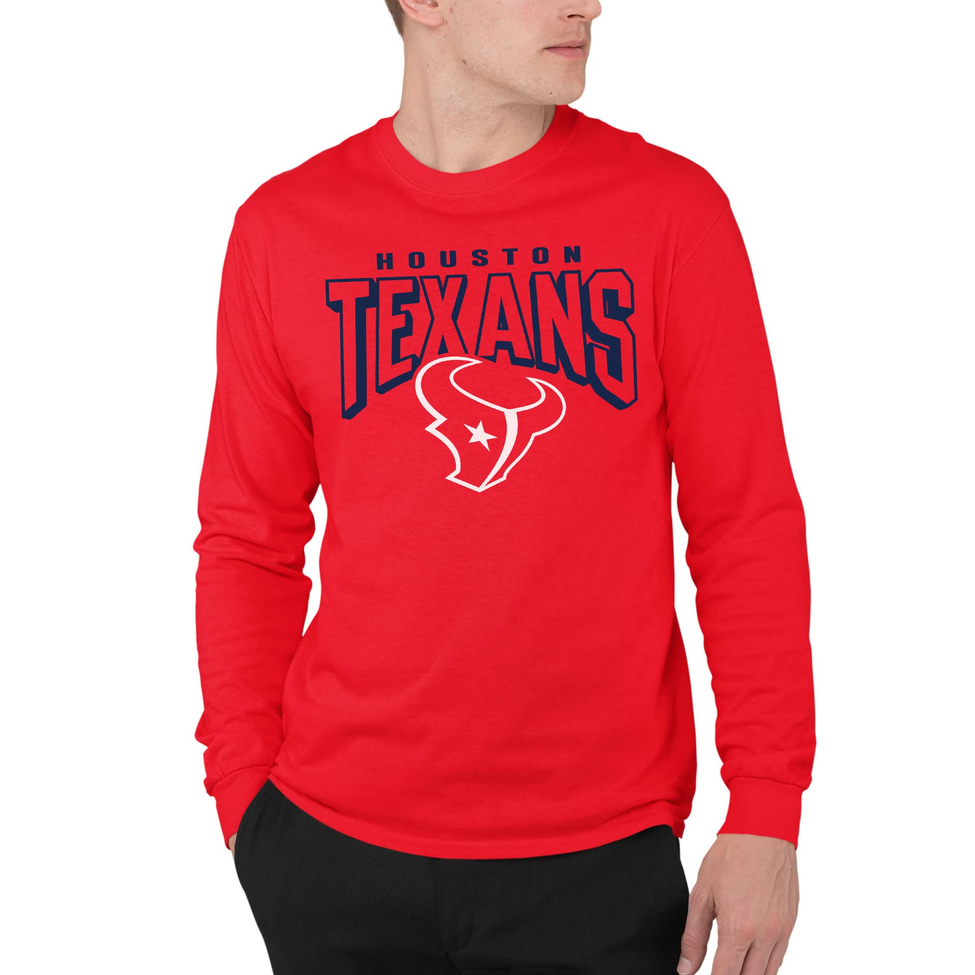 Junk Food Clothing x NFL - Unisex Adult Bold Logo - Officially Licensed Long Sleeve T-Shirt