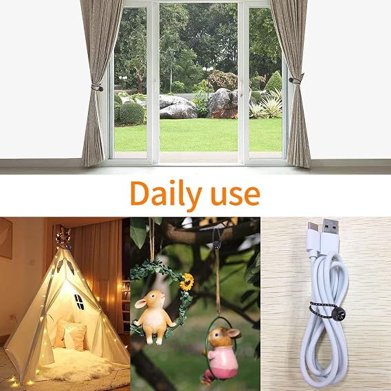 Ball Bungee Cords 6 Inch, 50 PCS Heavy Duty Black Bungie Cord Balls Canopy Tarp Tie Cords for Camping, Shelter,Cargo,Projector Screen,Tent Poles with UV Resistant