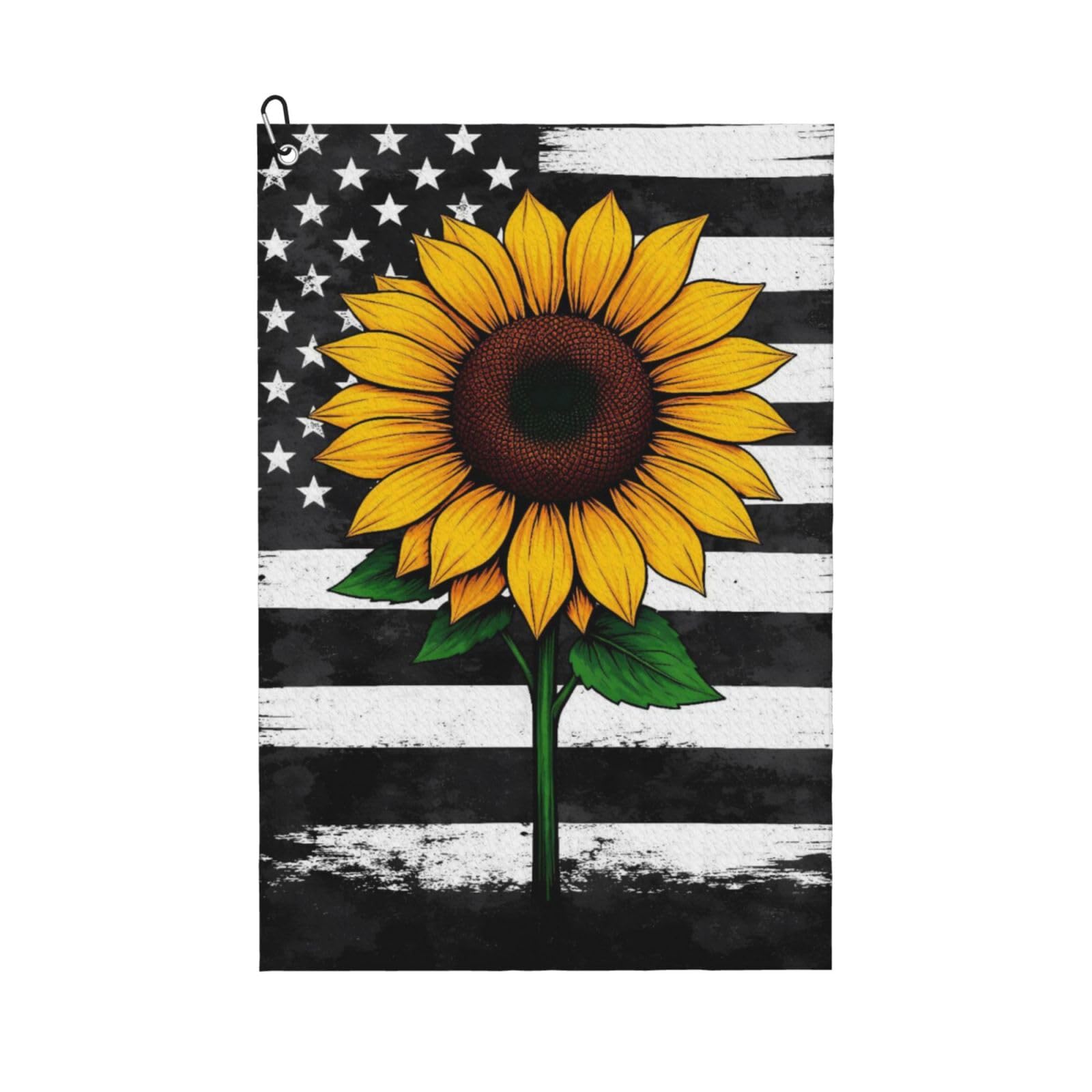 BSDFGSDD American Black Flag Sunflower Art Golf Towel 24 x 16 inches