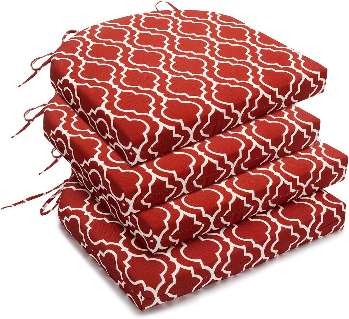 downluxe Outdoor Chair Cushions, Waterproof Round Corner Memory Foam Seat Cushions