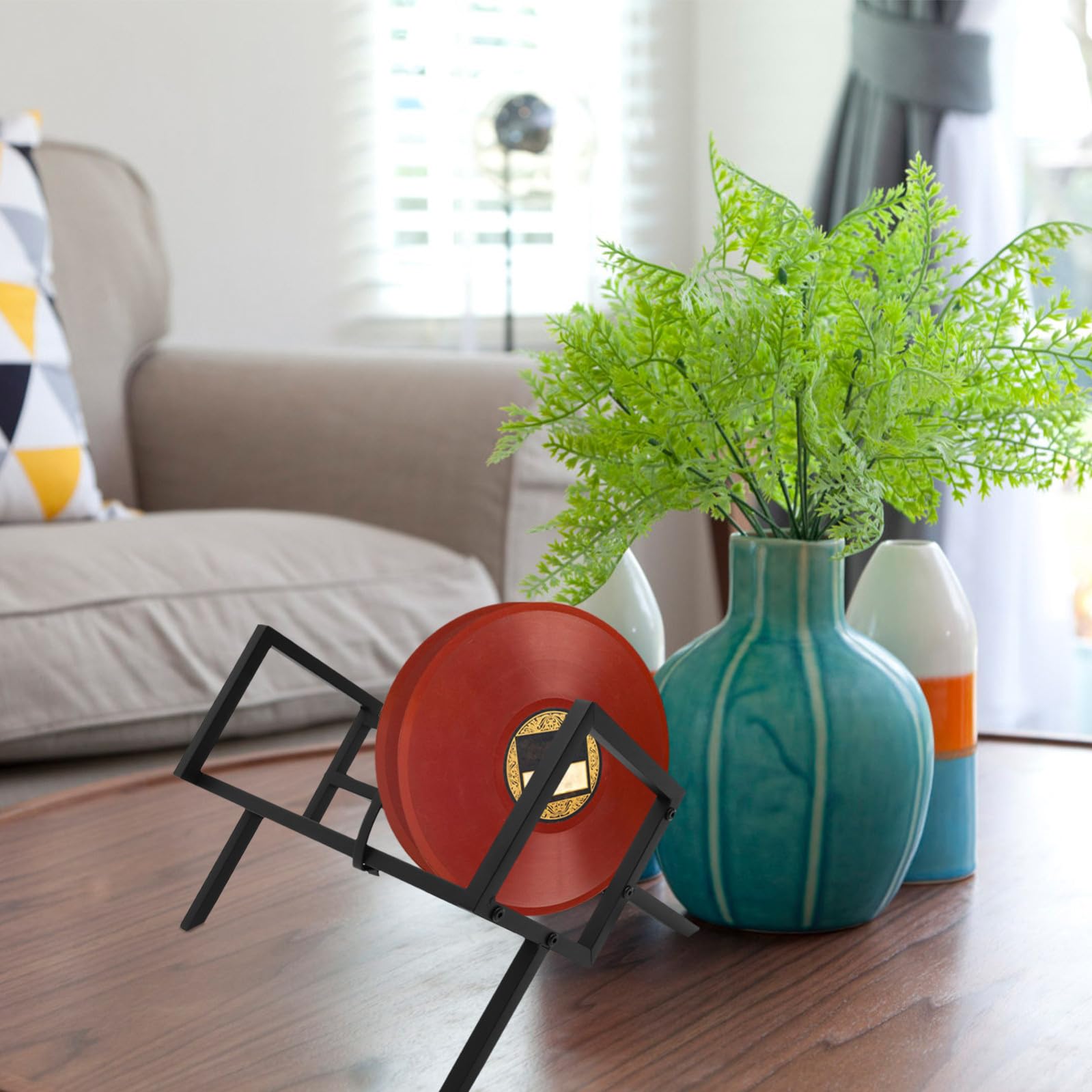 Levemolo Supporto Laterali o Design Vinile Dischi Nero e in in Ferro per Solido Paraurti Scaffale e Chic Organizer Compatto per CD e Vinili per