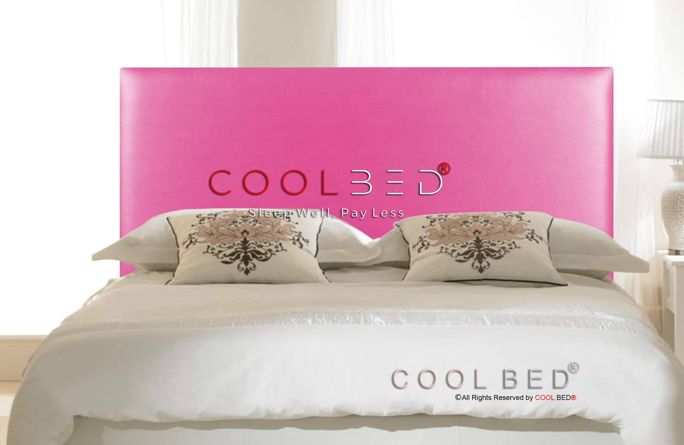 PLAIN FAUX LEATHER CHESTERFIELD HEADBOARD FOR DIVAN BED IN 20" AND 26" HEIGHT (SMALL DOUBLE - 4FT, PINK - 26" Inches)