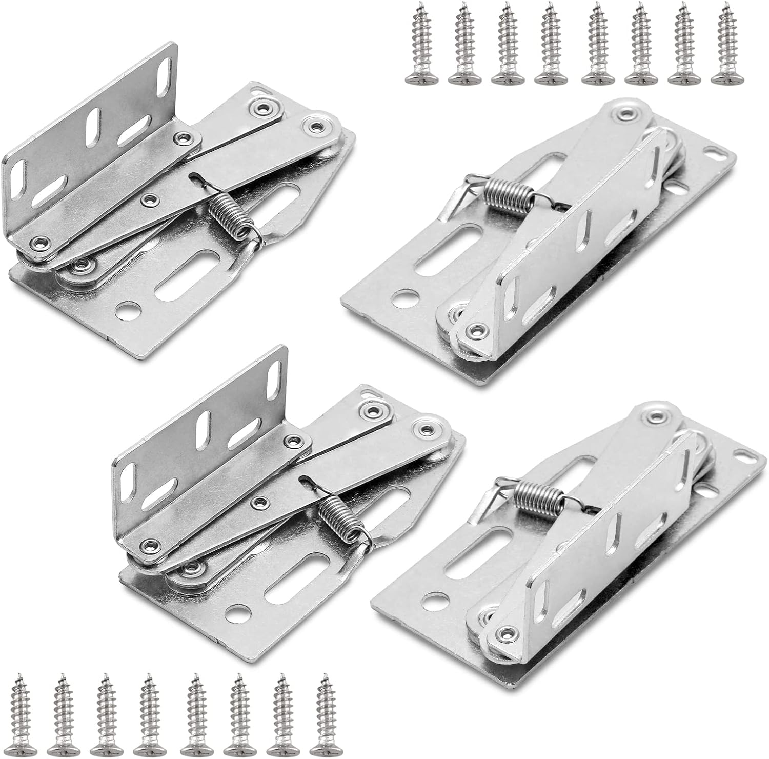 2 Pairs Scissor Hinges with Mounting Screws, Nickel Plated Steel Tip Out Tray Sink Hinges for Kitchen Bathroom Cabinet Organizer Front Drawer