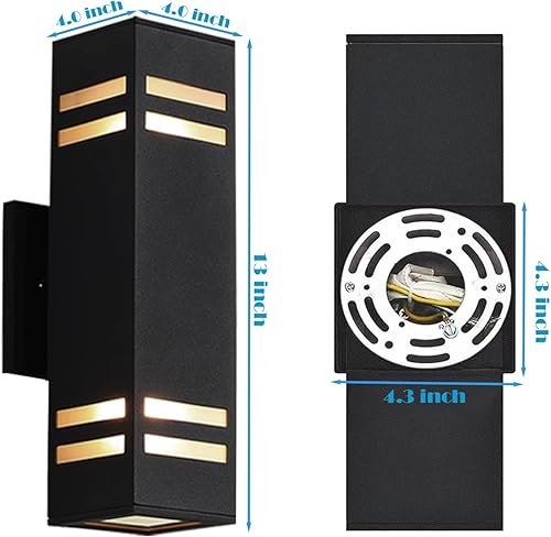 Miniatura 7 de Luces de arriba y abajo para exteriores, luces de pared RGB que cambian de color al aire libre con sensor de fotocélula del atardecer al amanecer,