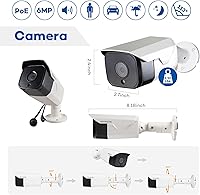 Vista 5 de ONWOTE Sistema de cámara de seguridad de 32 canales PoE, Detección de vehículos humanos AI, 32CH 4K 8MP NVR, Interruptor PoE de 32 puertos, 24