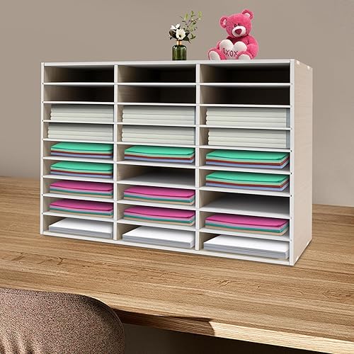 Miniatura 2 de 27 Compartments Mail Sorter Holder, Adjustable File Sorter PVC Countertop Literature Organizer Student Mailbox for Classroom Desktop Bill Paper