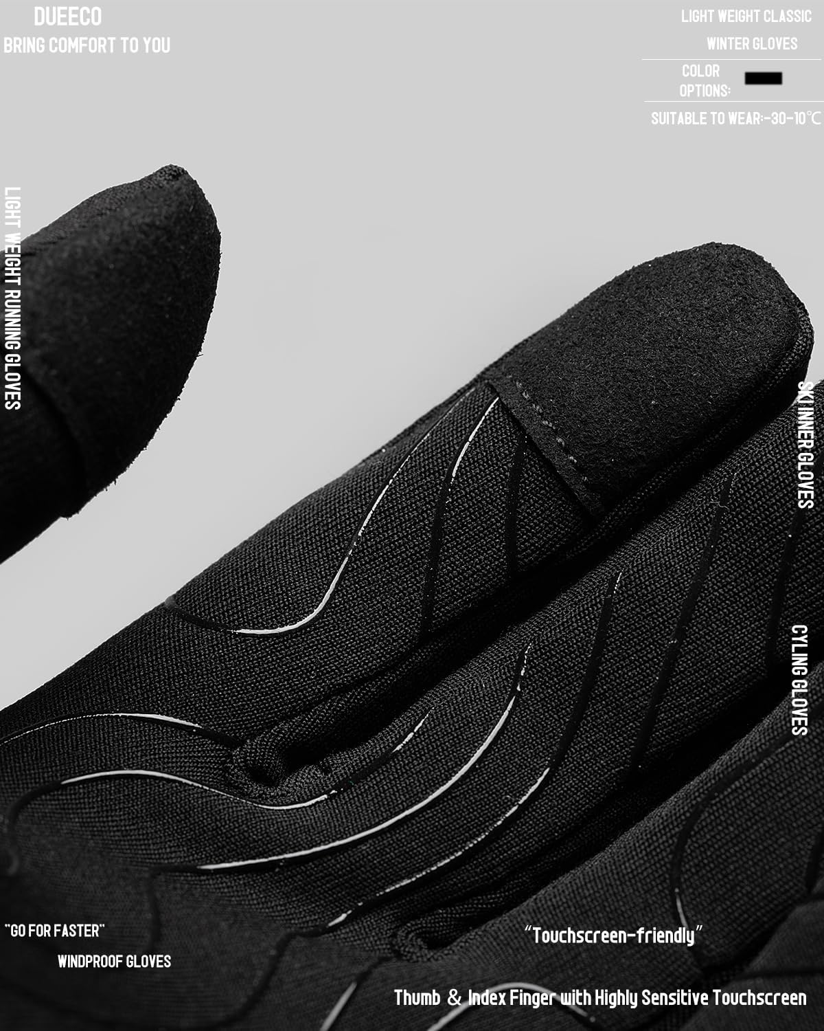 Winter Gloves Men Women Touch Screen Driving Gloves Windproof Anti Slip Heated Glove Hands Warm Thermal Gloves for Hiking Driving Running Bike Cycling - Image 6