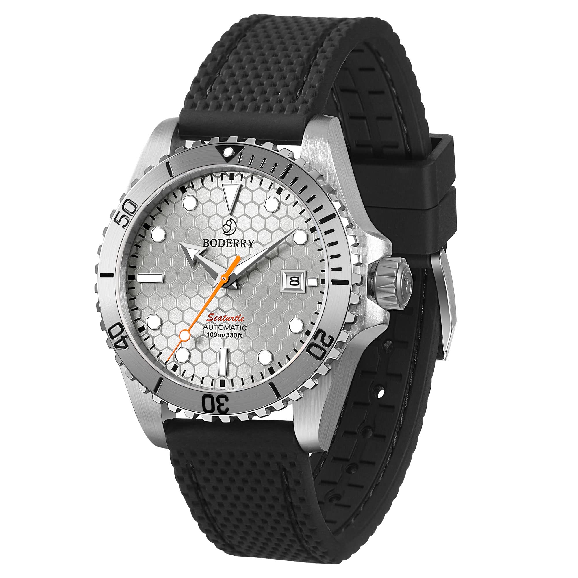BODERRY Męski automatyczny zegarek nurkowy - japoński mechanizm, tytanowa obudowa, szafirowy kryształ, wodoodporny 100 m, Swiss Super-LumiNova, zakręcana korona