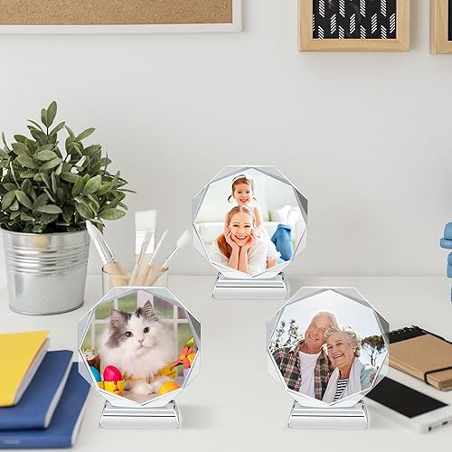 Miniatura 9 de Qunclay 6 piezas de lienzo de sublimación de cristal para sublimación, marco de fotos decorativo de transferencia de calor, marco de fotos de