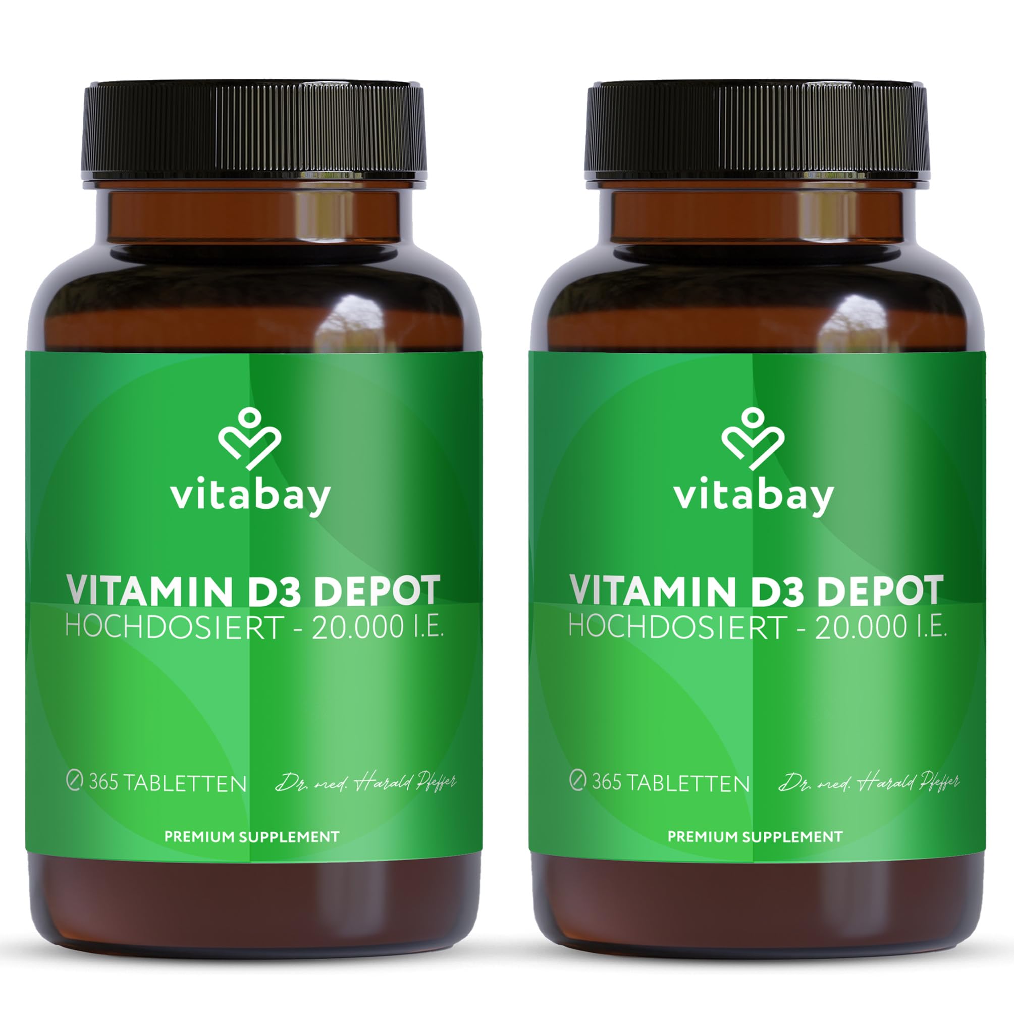 Vitabay Vitamin D3 Depot 20.000 I.E. – 730 vegane Tabletten | hochdosiert & vegan – ohne Zusatzstoffe – laborgeprüft – Vorrat für sehr lange Zeit