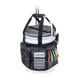 Fishing Bucket Organizer with Bucket Cover&comma; Ice Fishing Tackle Bag with Rod & Plier Holder&comma; Multi-Pockets for 5 Gallon Bucket Fishing Gear & Accessories