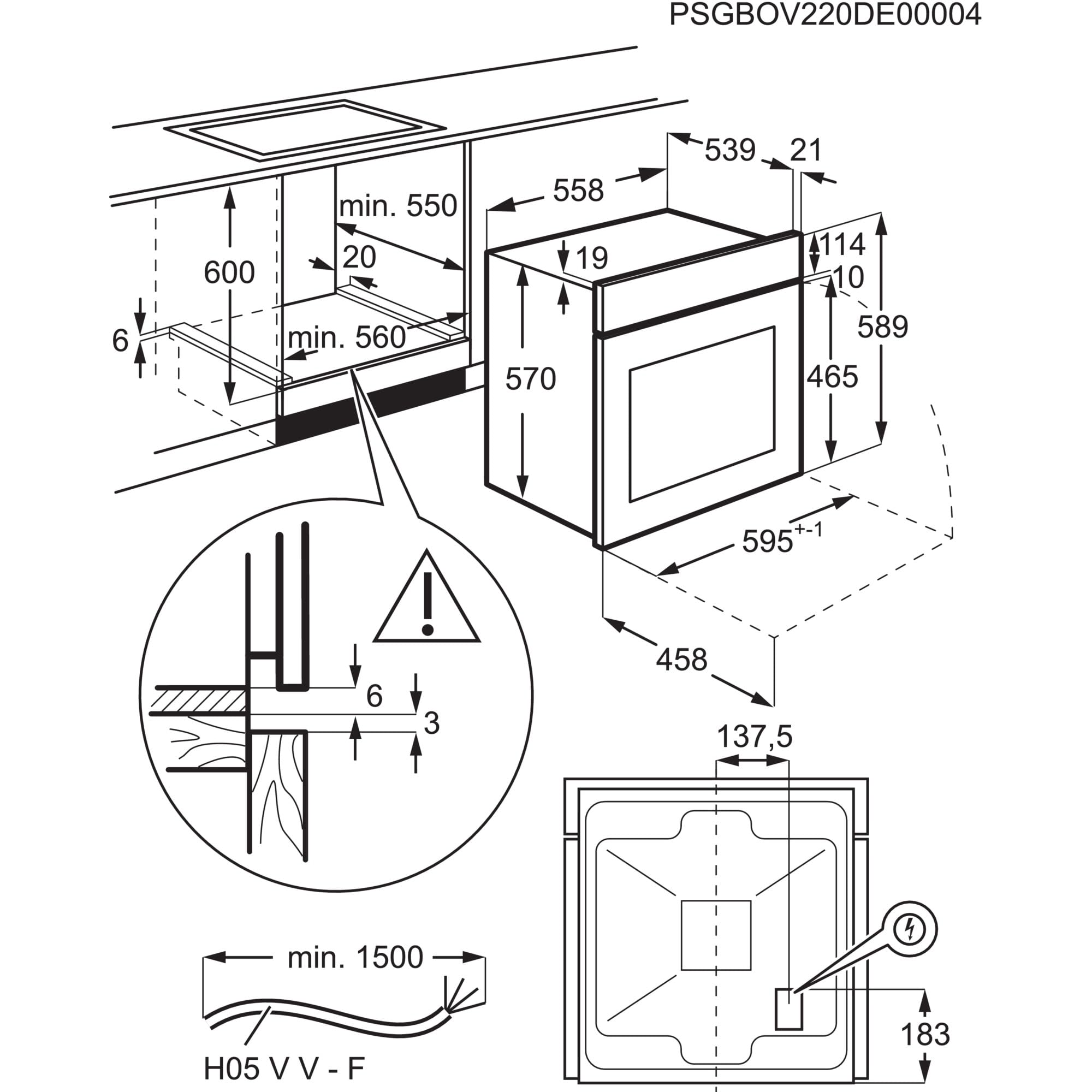 AEG Einbaubackofen Serie 5 Ringheißluft Pyrolyse Selbstreinigung 25 Automatikprogramme LED-Touchdisplay Schwarz BPE53516AB
