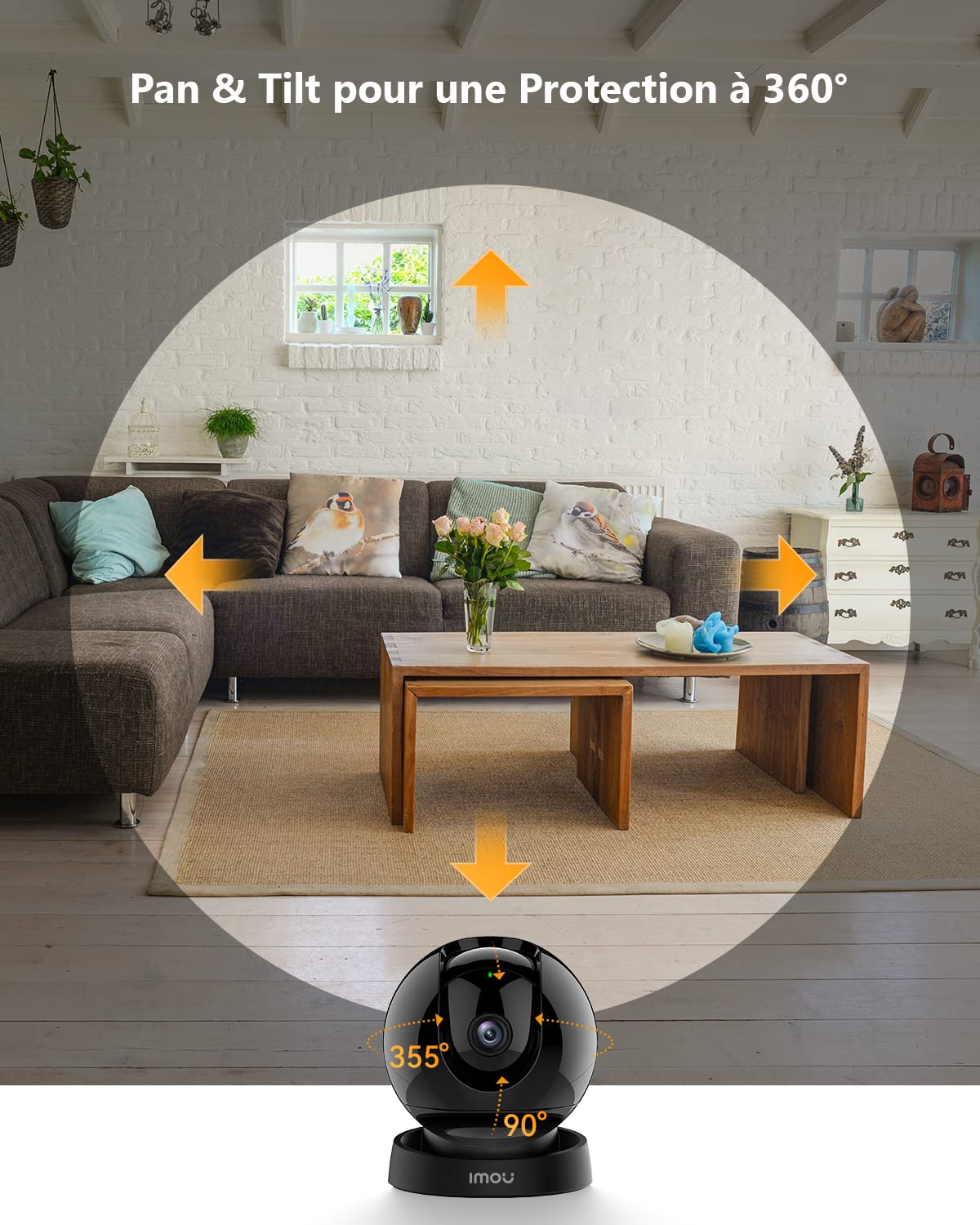 Imou 4K(8MP) Caméra Surveillance WiFi Interieur Caméra 360° Connectée Détection Humaine/Animale AI Suivi Intelligent Mode Privé Audio Bidirectionnel Compatible Alexa pour Bébé