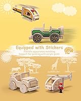 Vista 2 de SainSmart Jr. Kit de construcción de carpintería, juego de proyectos STEM 2 en 1 para niños, juguetes de montaje de manualidades de madera