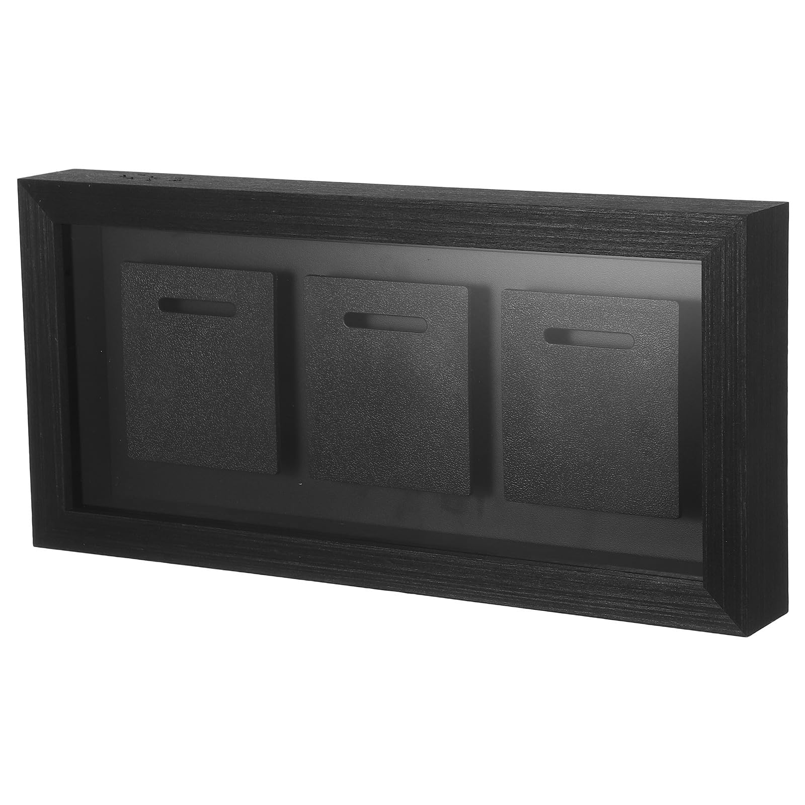 FOMIYES Expositor para Soporte Instalación Tridimensional 3 Medallas de Madera Negro y Marco Fácil y Diseño Elegante Oficina Deportes