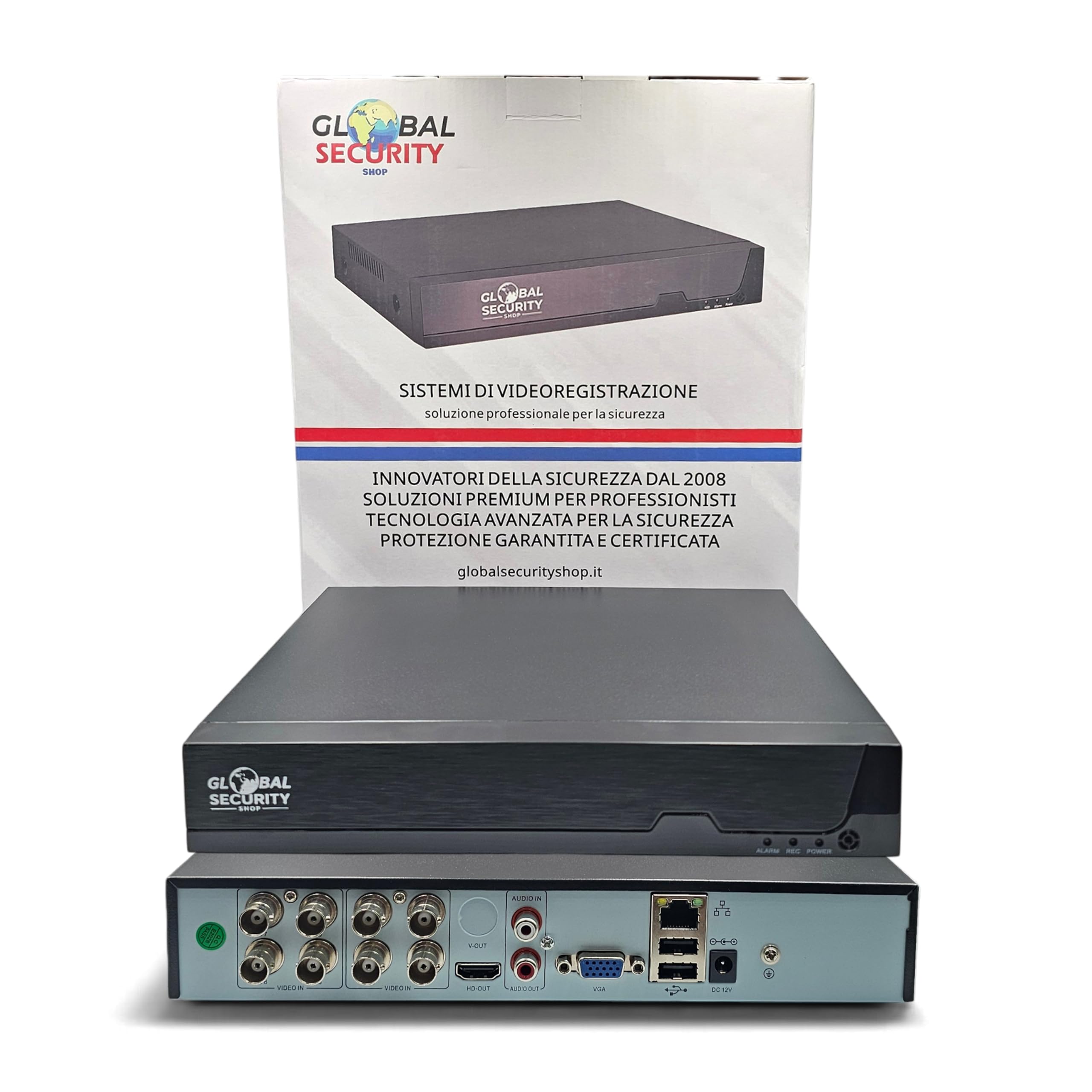 Rejestrator wideo 8M-N XVR | 8-kanałowy 8-kanałowy rejestrator wideo Lite GSS Ultra z AI, 2 HDD, koncentrycznym dźwiękiem i 24-miesięczną