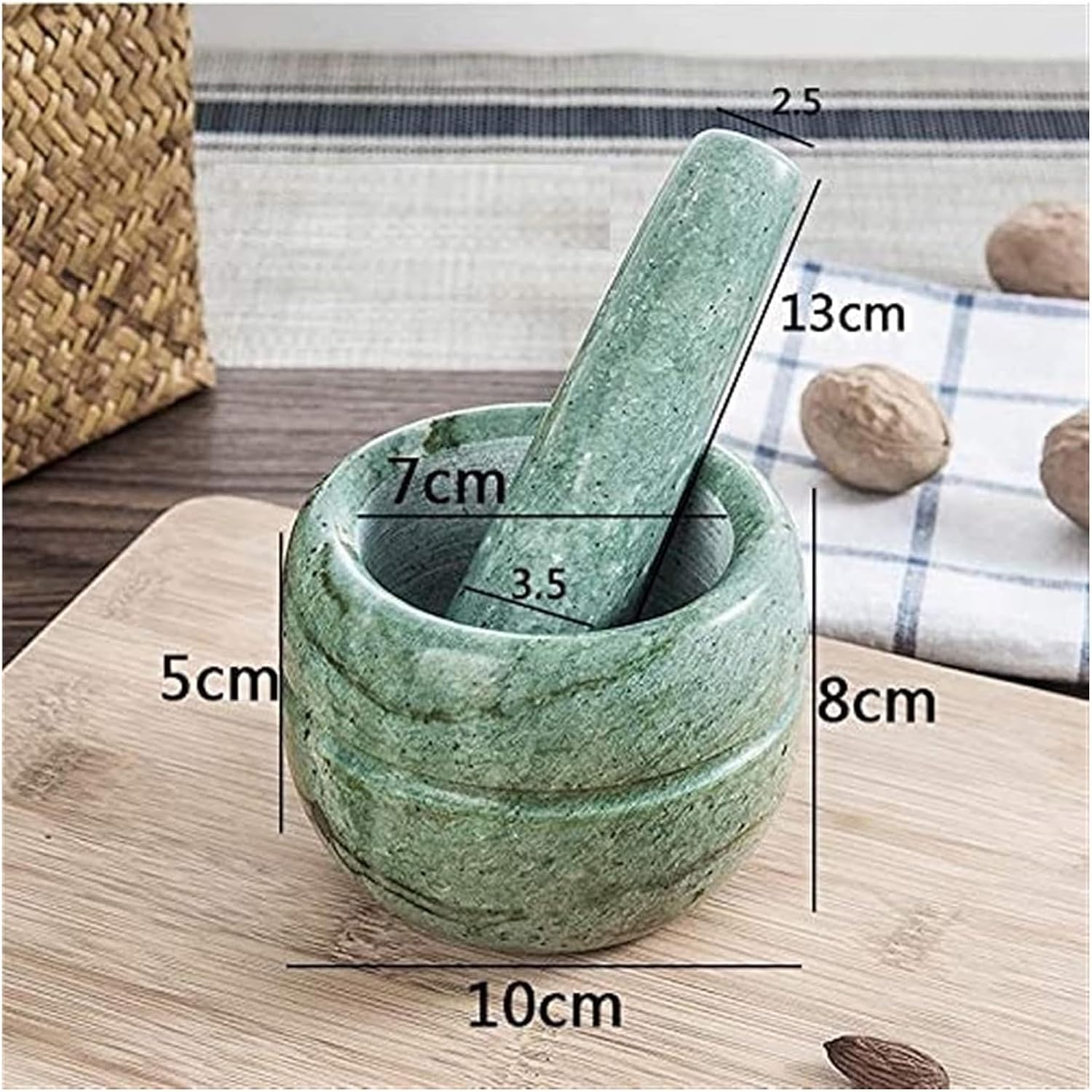 Crusher,Mortar and Pestle Set,Mortar and Pestle Mortar and Pestle Set, Bowl Polished Marble Stone, Grinder and Crushe Grinding