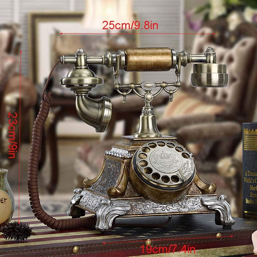 Qdid Antique Telephone Classical Rotary Dial Telephone Office in The Home Living Room Decoration of Retro European Telephone