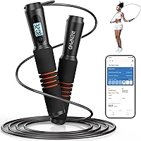 RENPHO Smart Jump Rope with App Tracking, Counter & Analysis - Tangle-Free Adjustable Skipping Rope for Gym, CrossFit, MMA