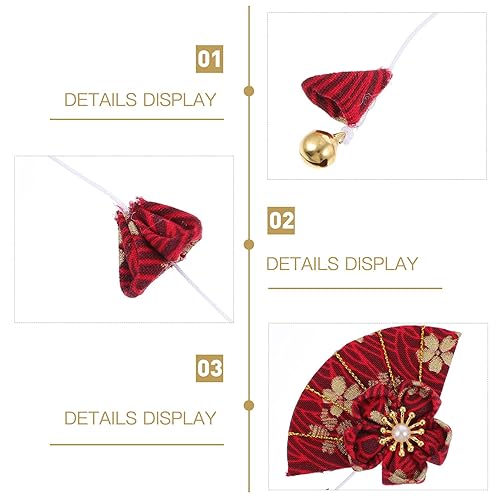 Miniatura 8 de KESYOO 1 par de pinzas para el pelo de estilo japonés con borlas, hermosa horquilla antigua, accesorios de disfraz para mujer, color rojo