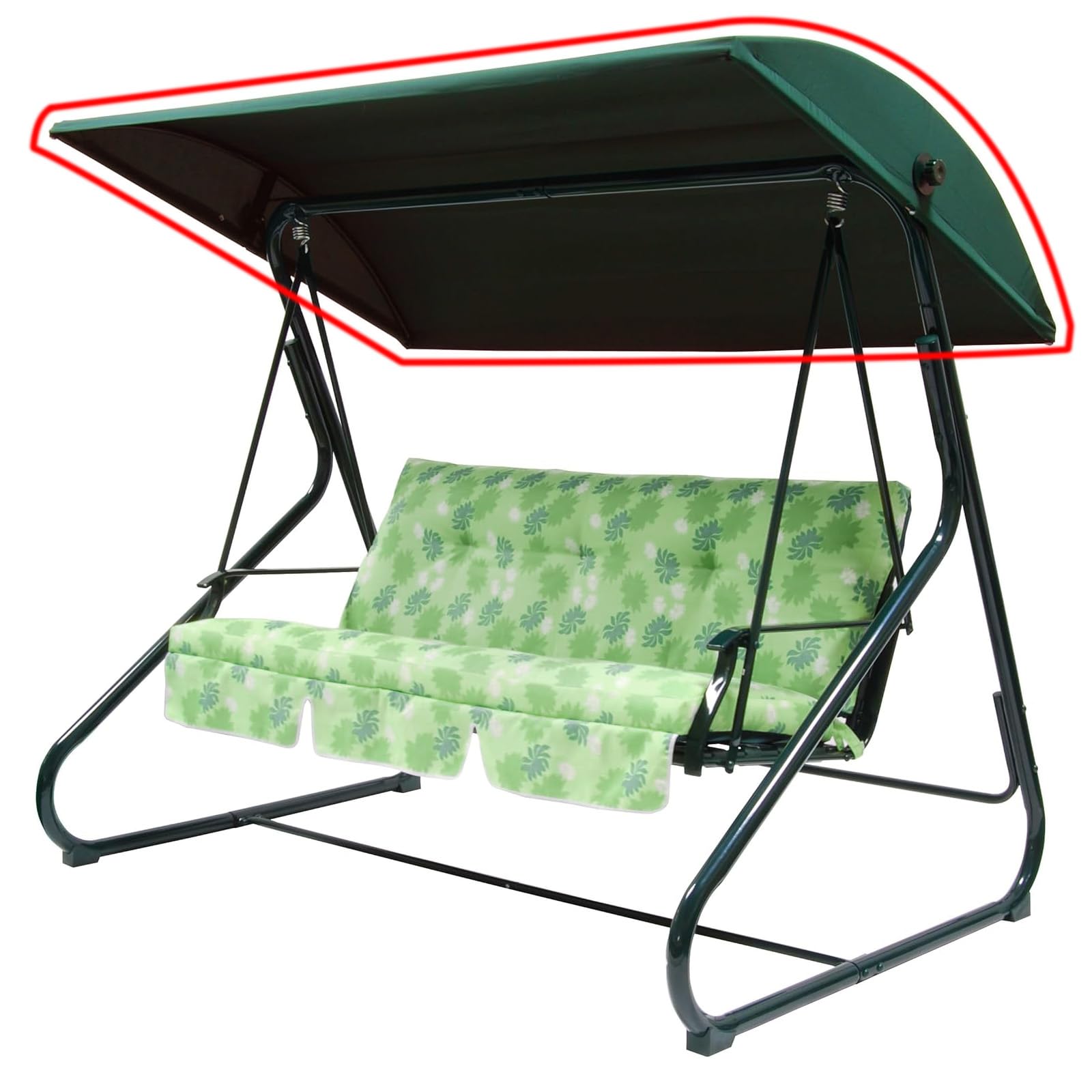 WingFly Replacement B&Q Colorado 3 Seater Garden Swing Hammock Canopy Top Cover Only, For Swing Garden Hammock (Green)