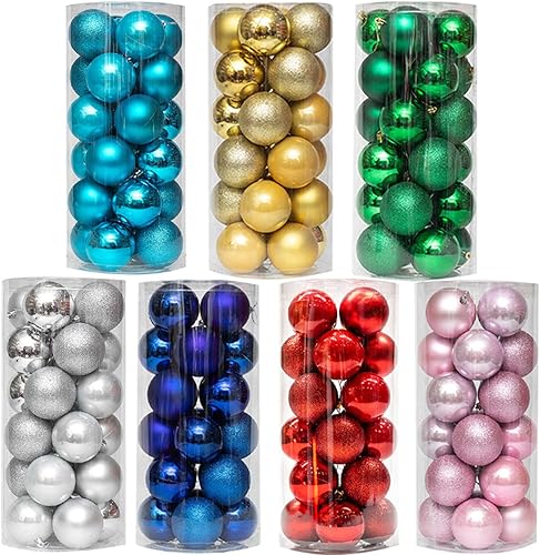 Miniatura 2 de 24 bolas de Navidad decorativas, engrosadas, inastillables, accesorios festivos galvanizados, bolas nacaradas, colgantes para Navidad, muñeca de