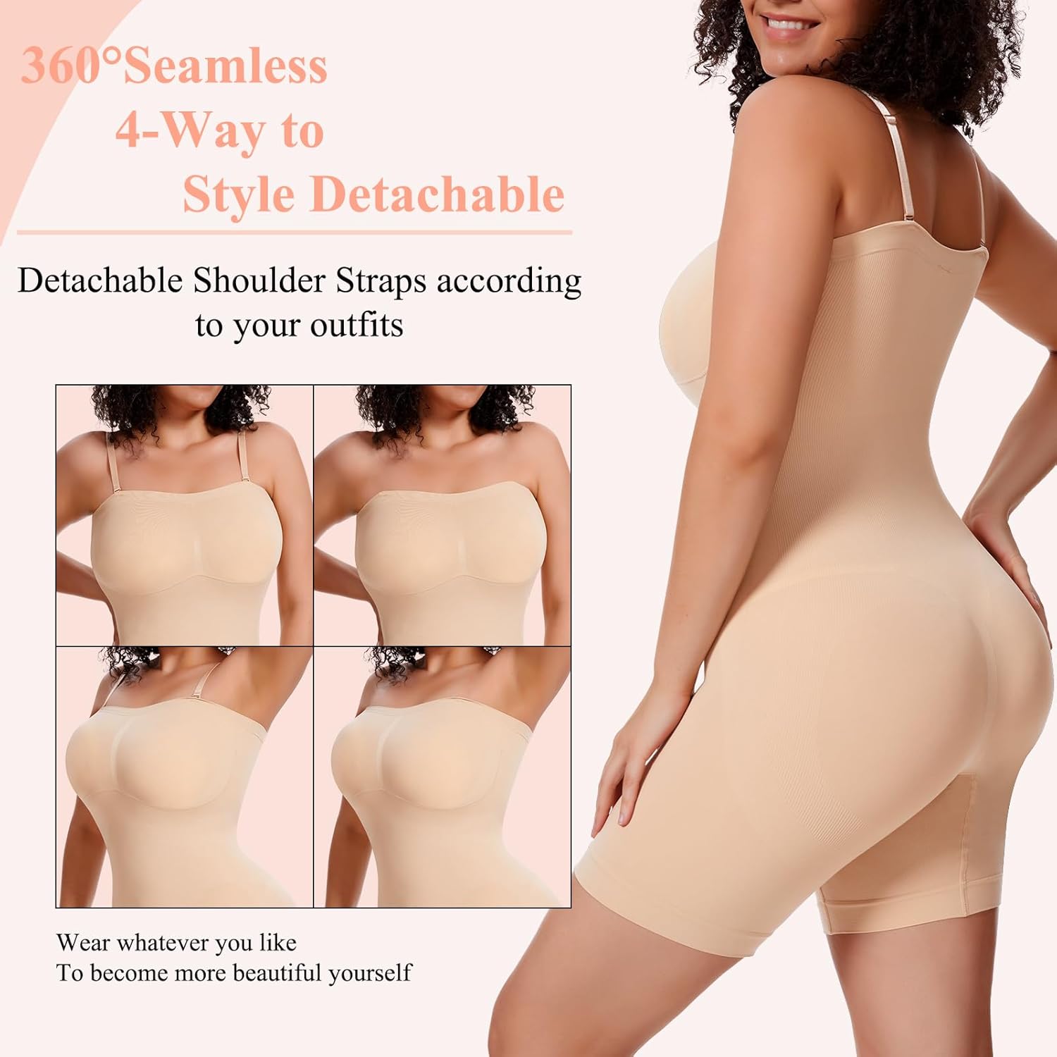 JOYSHAPER Strapless Shapewear Bodysuit with Built in Bra Tummy Control Slimming Body Shaper for Women Butt Lifter - Image 5