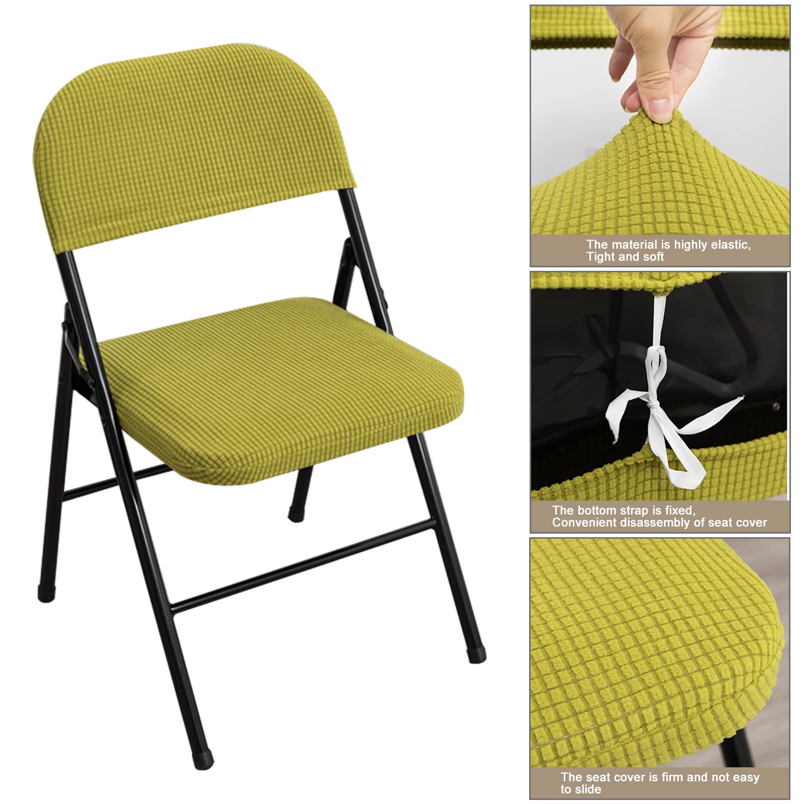 Housses de chaises lavables pour Salle à Manger, Extensibles et en Velours, pour chaises Pliantes, idéales pour réceptions, Bureaux, fêtes, banquets et Maisons. Lot de 2.