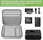 Case Compatible with Canon SELPHY CP1300/ CP1200/ CP1500 Wireless Compact Photo Printer and Color Ink/Paper Set - Organizer Storage Bag Only (White)