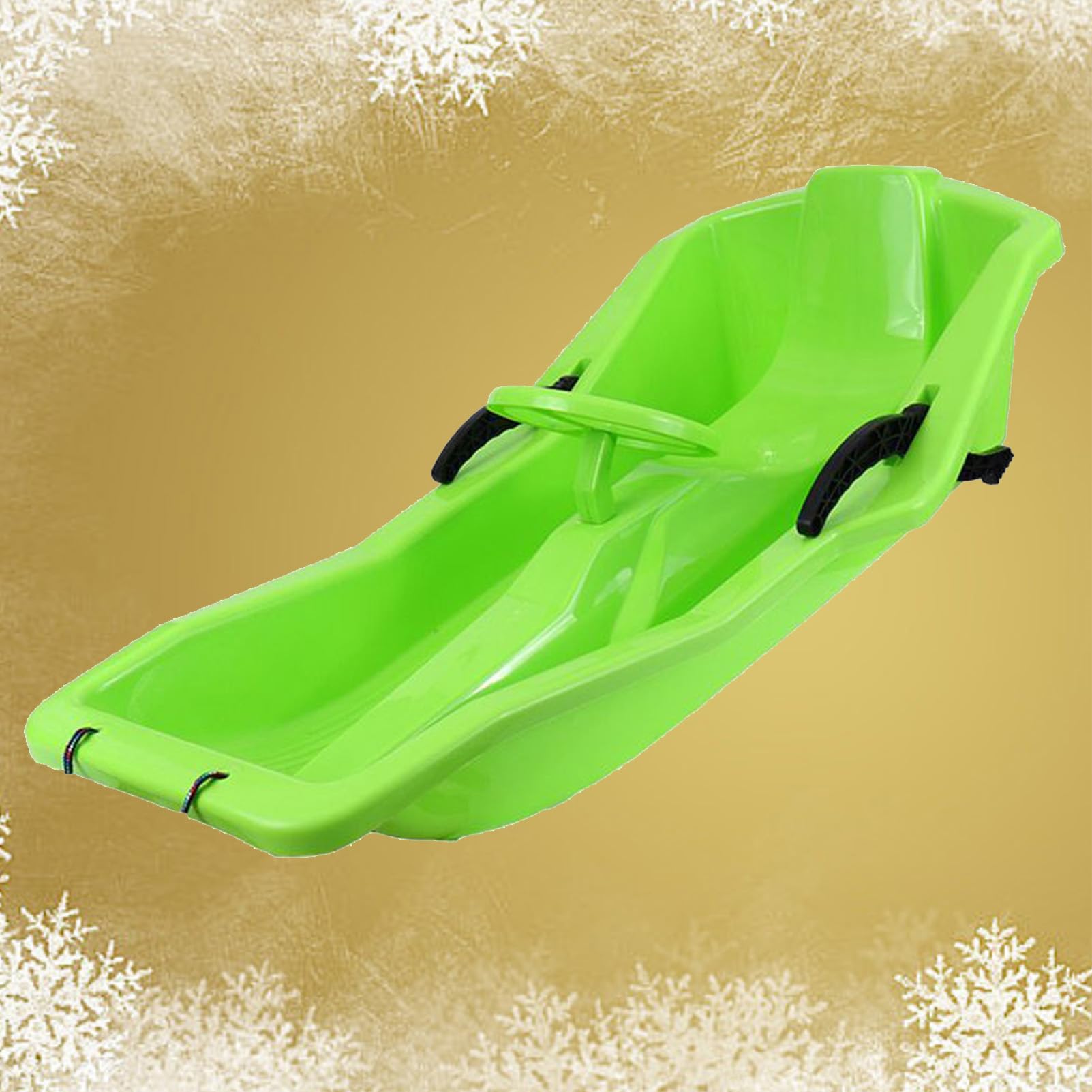 TUOYIBO Happy Children's Sledding, Winter Sledges, Children's Sledges, Thickened Double Sledges, Sledges with Backrests, Plastic Sledges