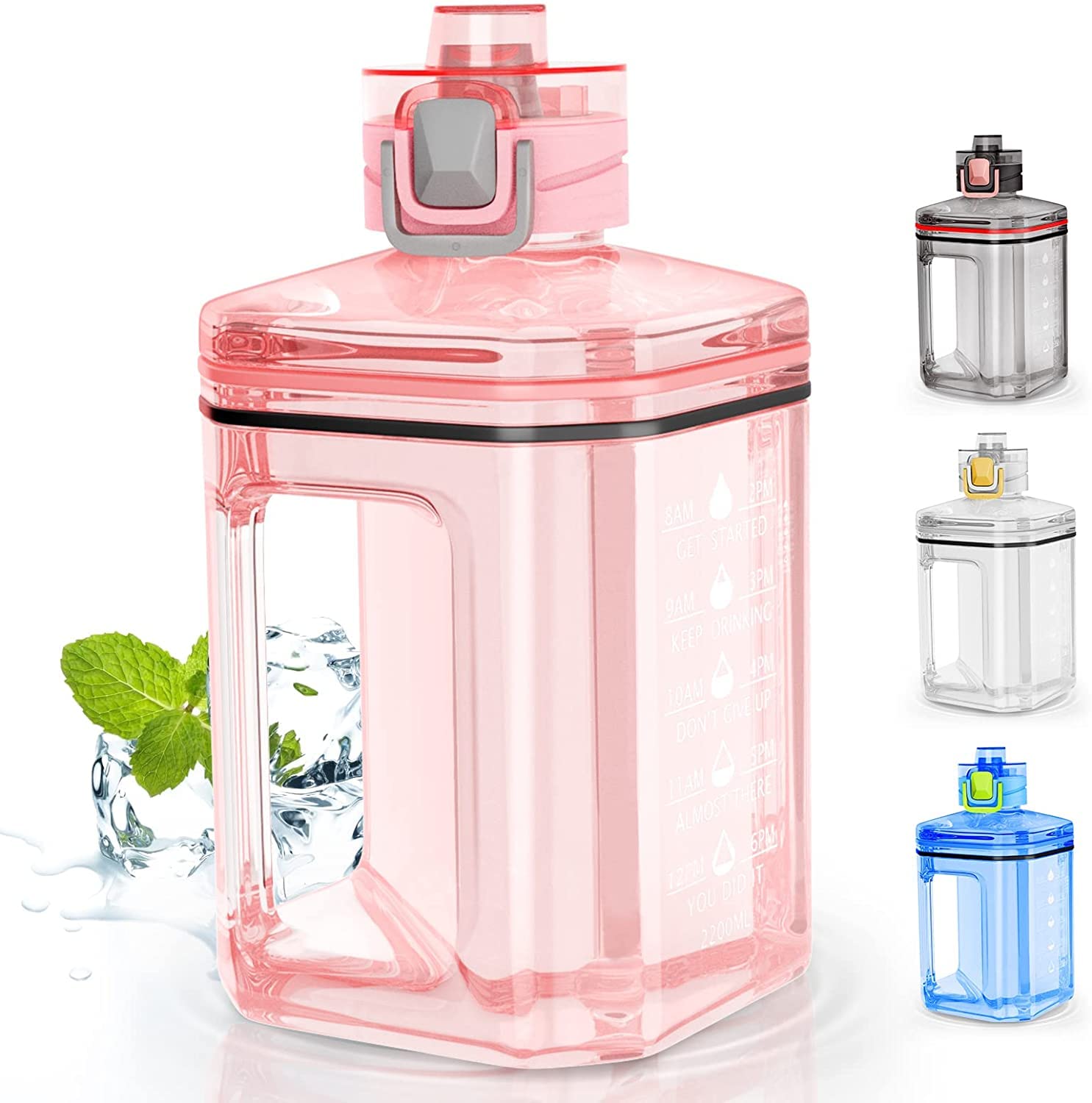 Arcanine Water Bottle with Handle Large Portable Plastic Water Bottles for Adults BPA Free Half Gallon Water Bottle Reusable 2.2 Liter for Hiking Fitness Travel Camping Cycling (PINK) (B0B8YZJ6HR) Amazon Price History, Amazon Price Tracker