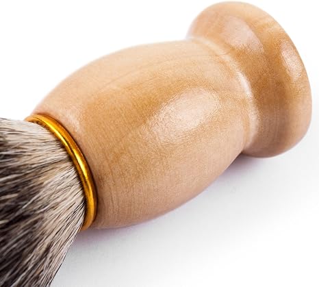 QSHAVE 100% Best Original Pure Badger Hair Shaving Brush Handmade. Real Wood Base. Perfect for Wet Shave Safety Razor Double Edge Razor