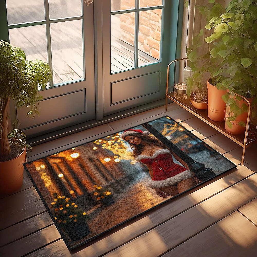 Décoration d'automne extérieur tapis de porte Noël paillasson