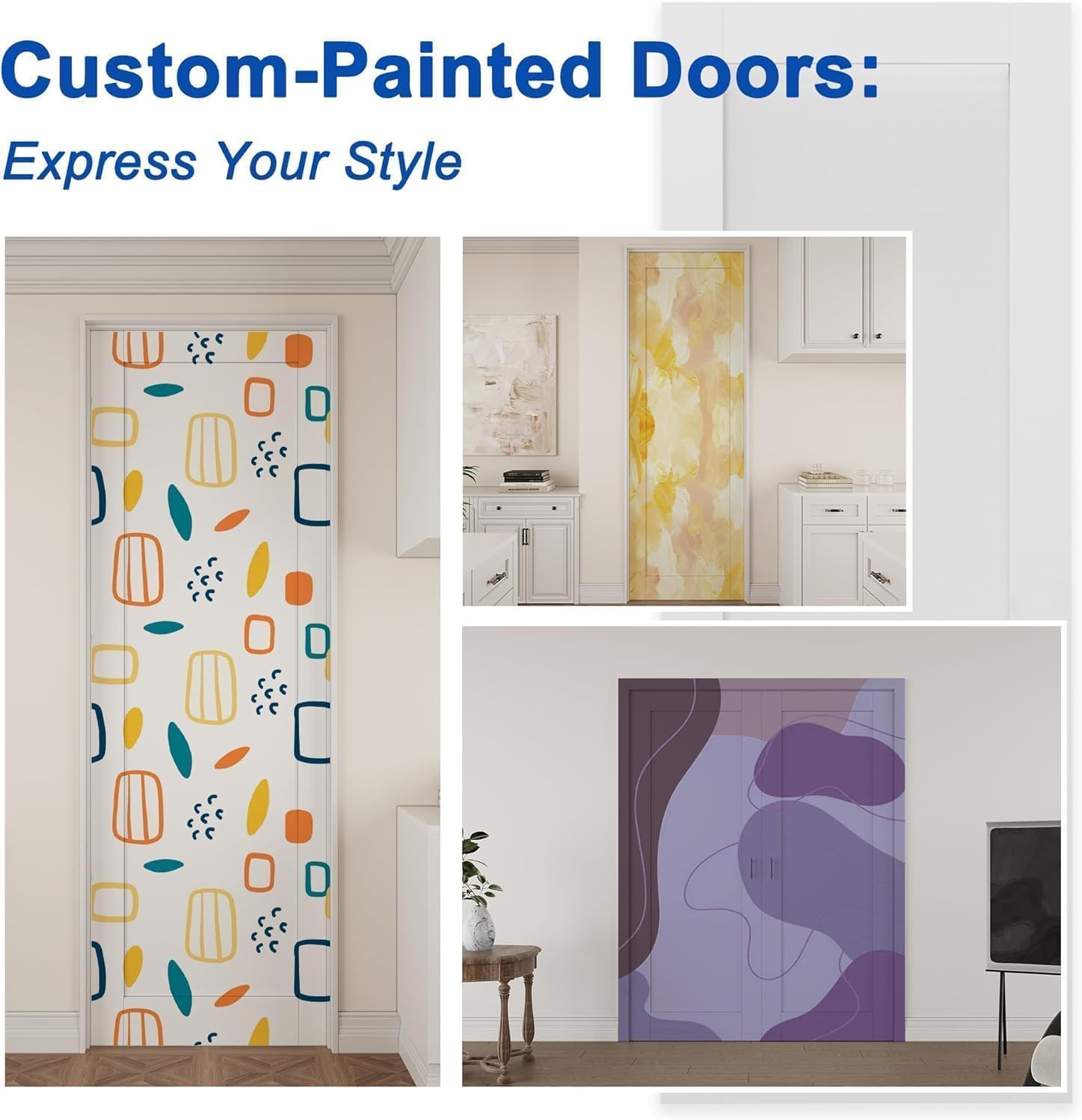WINSTELLAR 36''x80'' 5-Panel Slab Doors Interior, Paintable White Door Panel Swing Shaker, Solid Core Bedroom Doors for Home, Closet, Bathroom, Pantry as Prehung, French, Pocket, Barn Door Slab