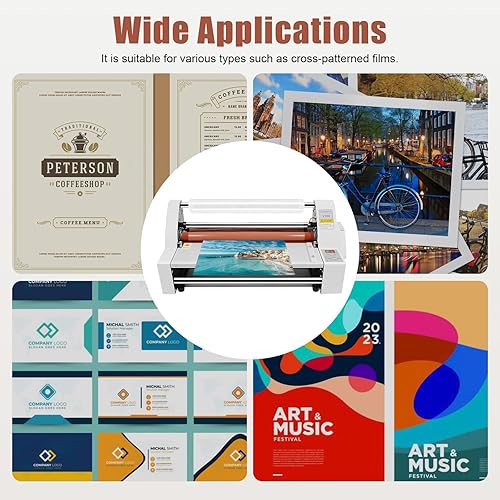 Miniatura 4 de Laminador de rollo frío caliente, 110 V 13 "V350 Laminador Pantalla digital Máquina laminadora de una sola cara y doble cara para laminación de