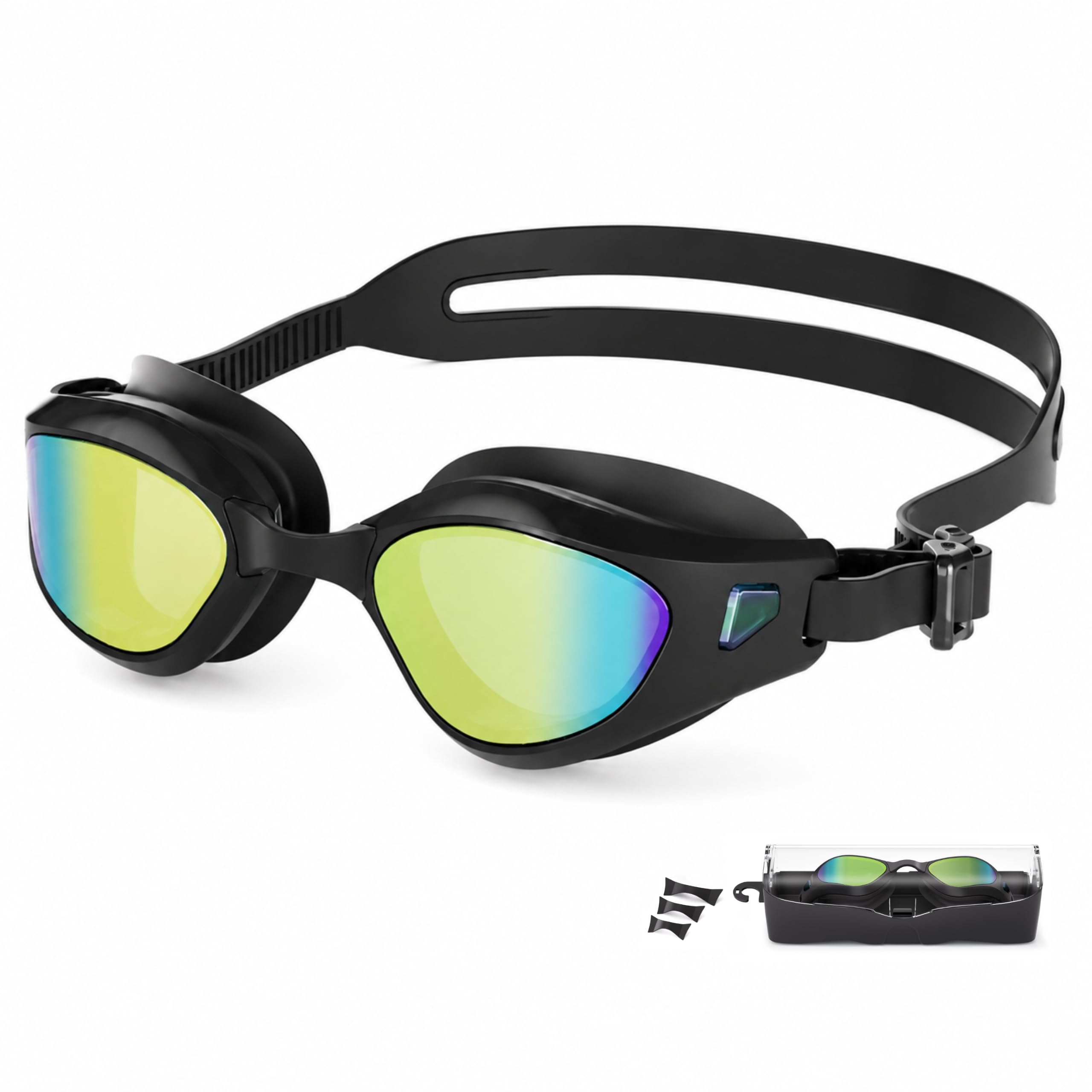 Lunettes de natation pour adultes, anti-buée pour hommes, femmes, jeunes, verres HD étanches avec protection UV