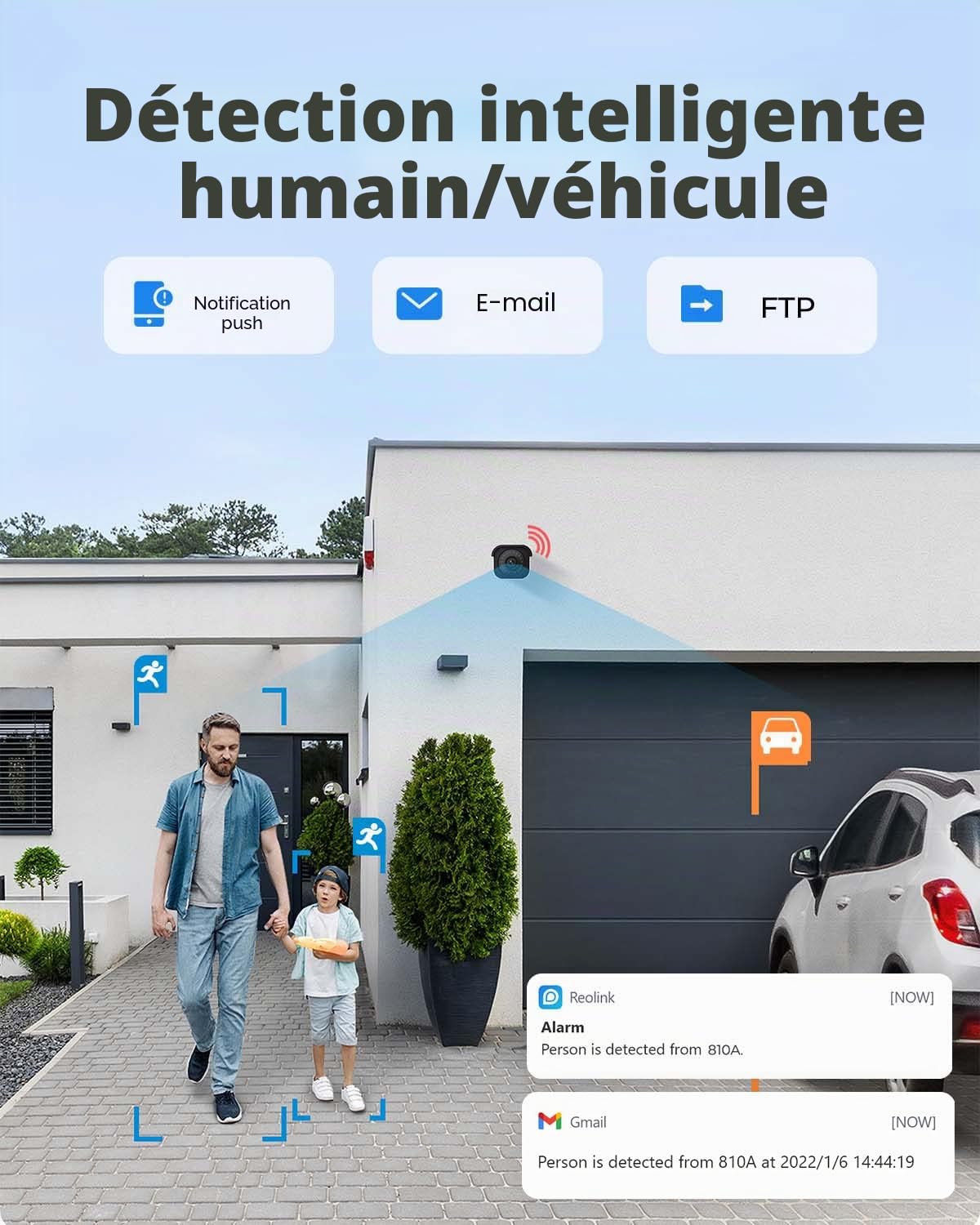 Reolink 2 Pièces 4K Caméras de Surveillance Extérieure PoE, RLC-810A | Caméra IP avec Détection Personne/Véhicule, IP67, Time Lapse, Fente pour Carte microSD, Vision Nocturne 30m, Audio