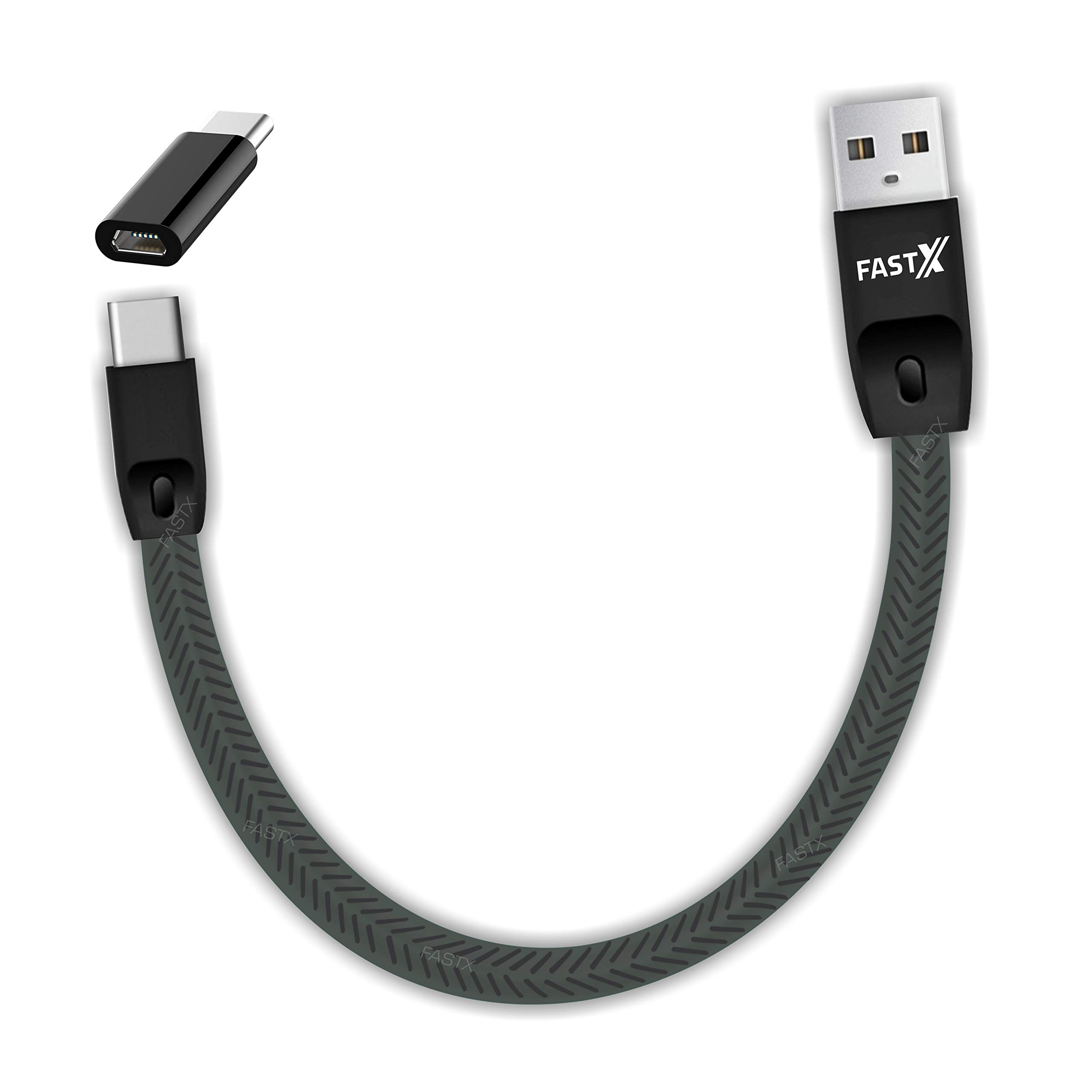 FASTX™ 2.1A Type C Compatible Power Bank Cable and Portable Charging Connector Combo Offer for C Devices, Charge only, Adaptor/coverter - Black (Micro to Type C)-image-18