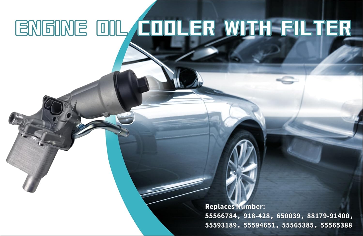 55566784 Upgrade Aluminum engine oil cooler with gasket suitable for 1.4L turbocharger Chevy 2011-2018 Cruze, Sonic, Trak 1.4L .Suitable for Buick Encore 1.4L 2013-2018 replacement 5555388.650039