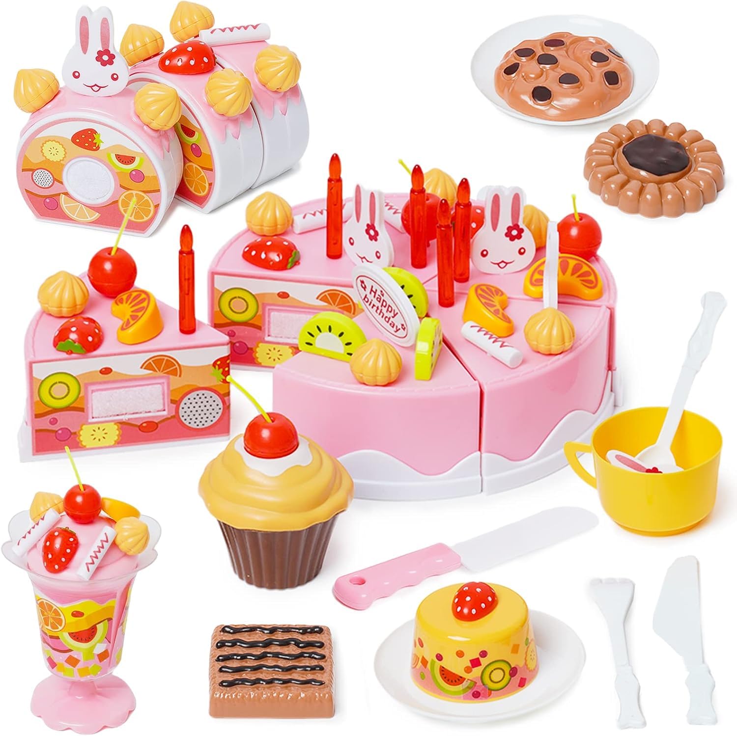 Amazon | 75ピース バースデーケーキ おもちゃ カッティング