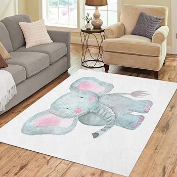 pink elephant rug for nursery